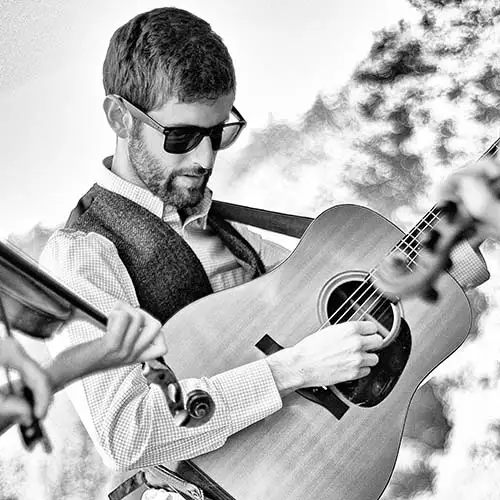 Sam Vogt playing the Mandolin
